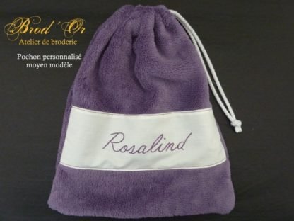 Pochon personnalisé - Moyen modèle violet -Rosalind